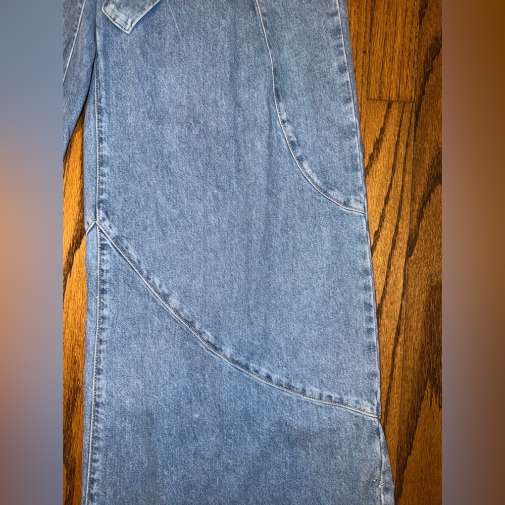 Forever 21 Premium Denim Wide Leg Jeans with Tie Waist and Button Up Size 26 - Picture 7 of 9